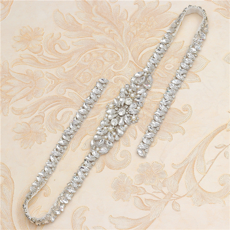 Rhinestone Applique Wedding Dress Waist Jewelry | GlamzLife