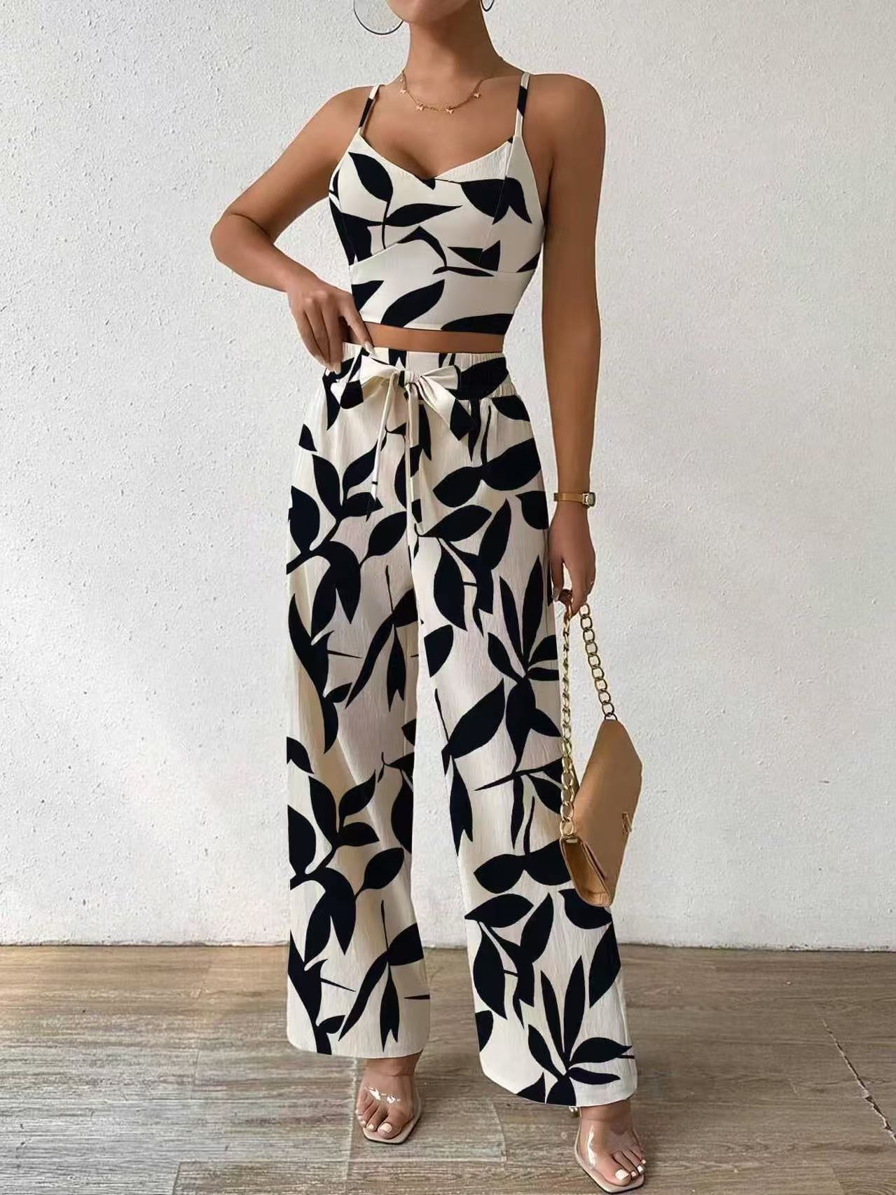 Women's Printed Spandex Straight Type Suit - GlamzLife