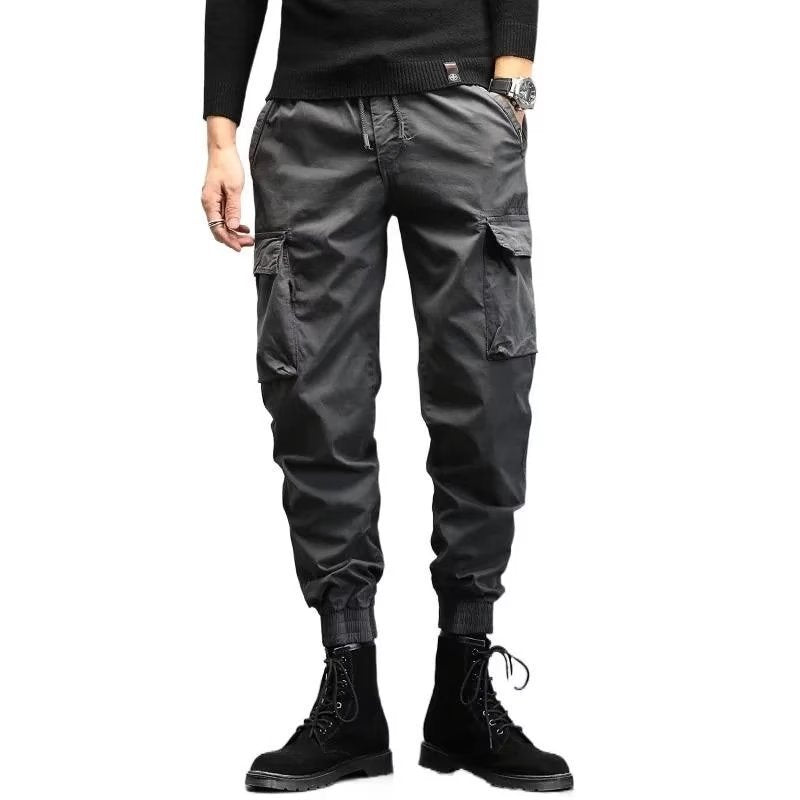 Loose-fitting Casual Ankle-banded Trousers Multi-pocket - GlamzLife