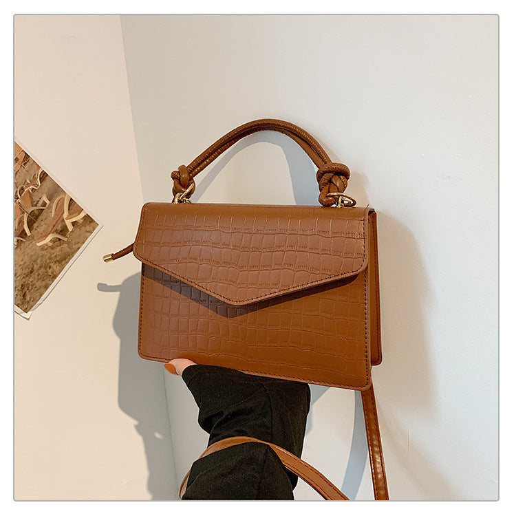 Solid Color Casual Retro Crossbody Portable Shoulder Bag - GlamzLife