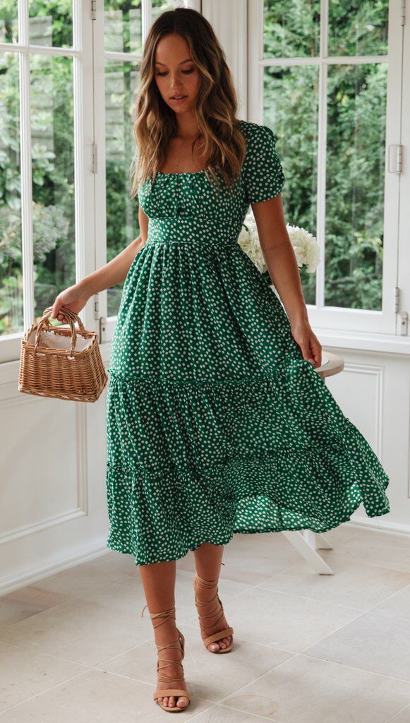 Puff Sleeve Floral Dress - GlamzLife