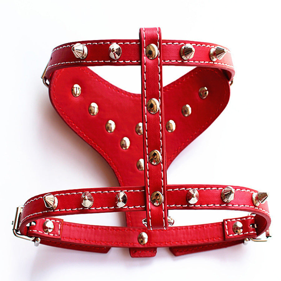 Spiked Studded Leather Puppy Dog Harness - GlamzLife