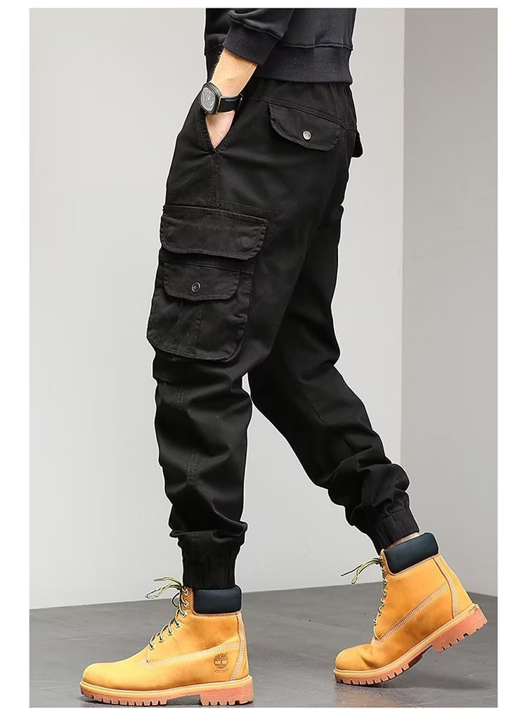 Loose-fitting Casual Ankle-banded Trousers Multi-pocket - GlamzLife