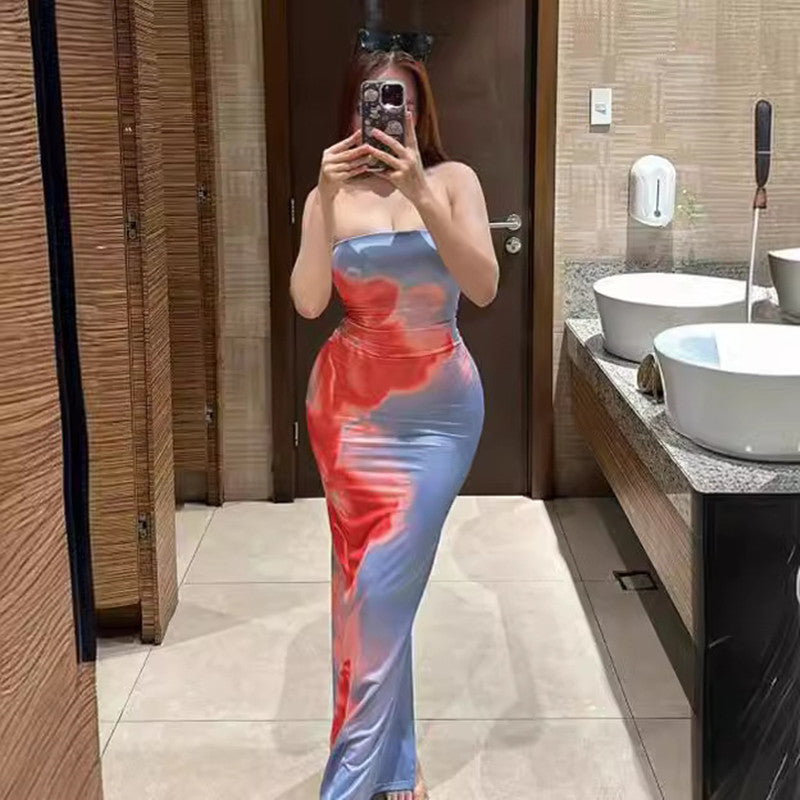 Slim Slit Tube Long Dress For Summer Party at Beach - GlamzLife