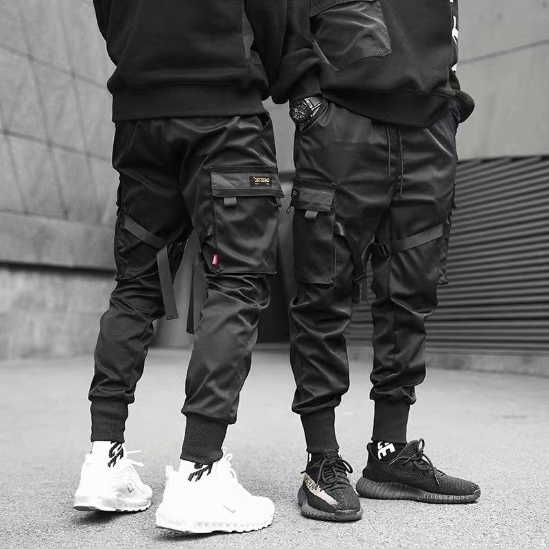 Ribbons Harem Joggers Men Cargo Pants - GlamzLife