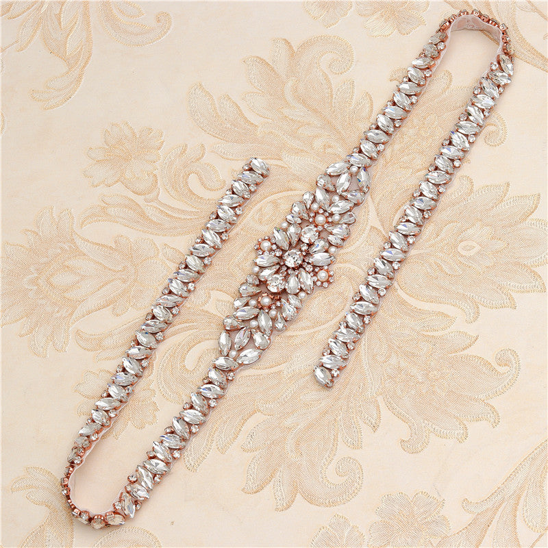Rhinestone Applique Wedding Dress Waist Jewelry | GlamzLife