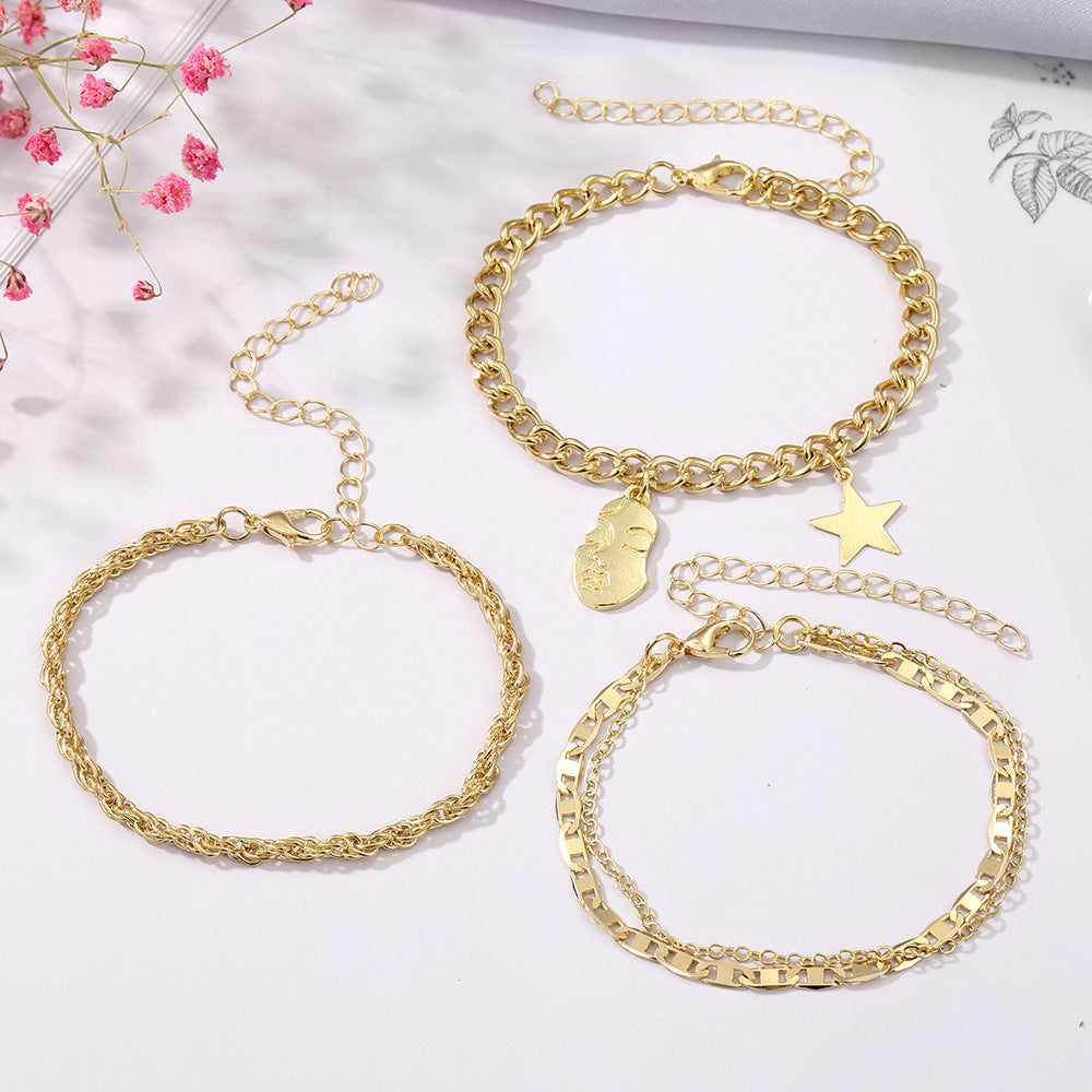 Retro Five-pointed Star Bracelet Four-piece Set | GlamzLife