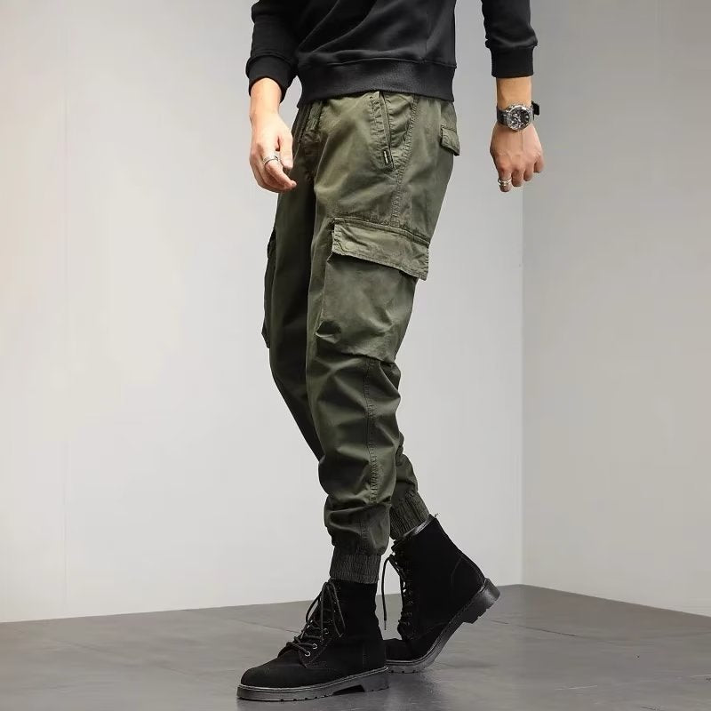 Loose-fitting Casual Ankle-banded Trousers Multi-pocket - GlamzLife