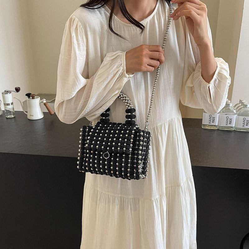 Portable Beaded Weave Pearl Bag - GlamzLife