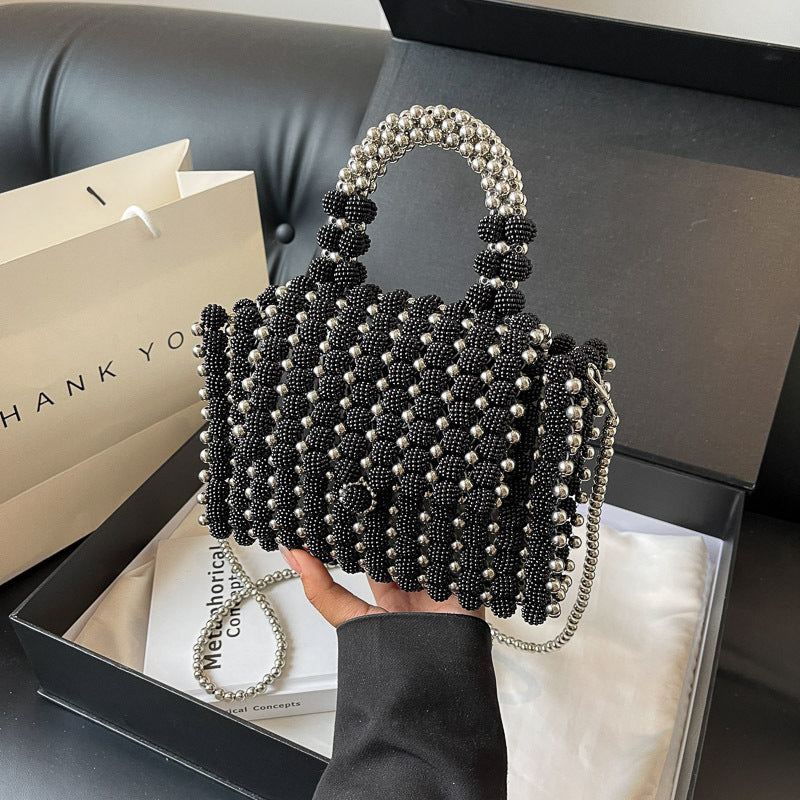 Portable Beaded Weave Pearl Bag - GlamzLife