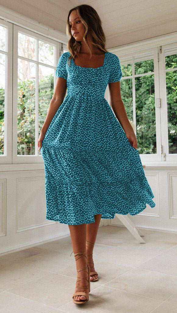 Puff Sleeve Floral Dress - GlamzLife