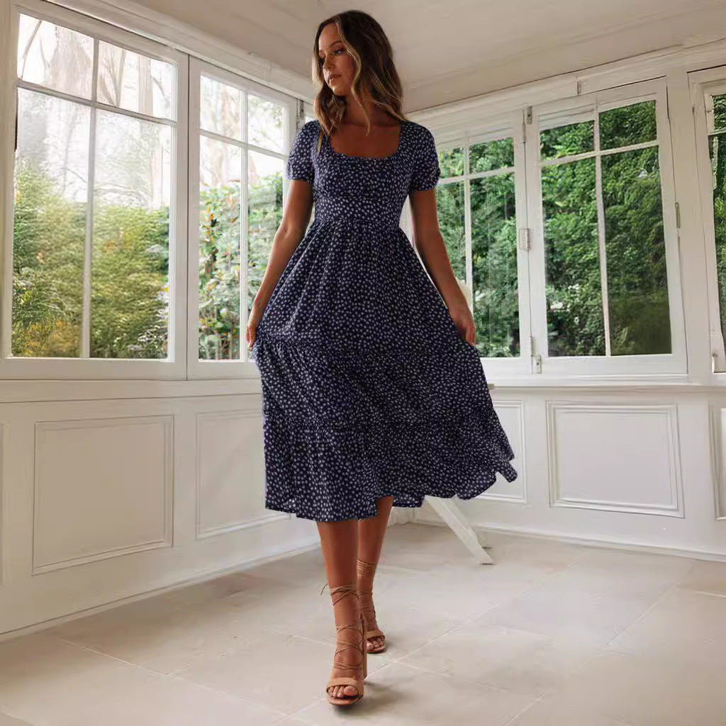 Puff Sleeve Floral Dress - GlamzLife