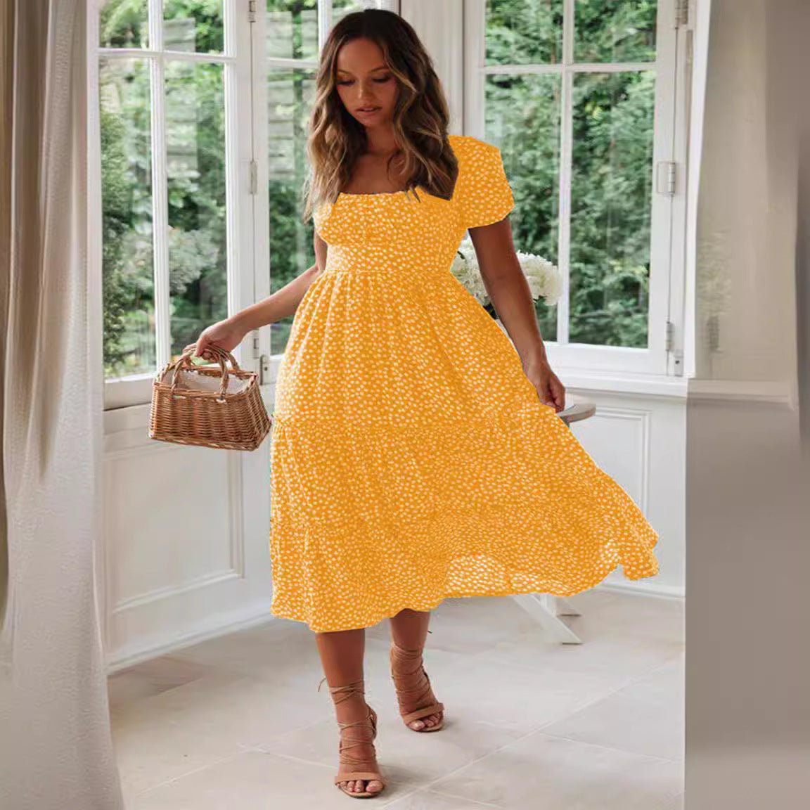 Puff Sleeve Floral Dress - GlamzLife