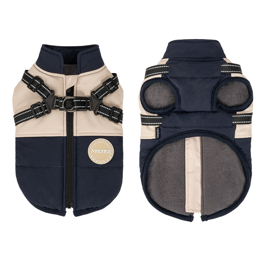 Pet Dog Windproof Chest Back Integrated Cloth - GlamzLife