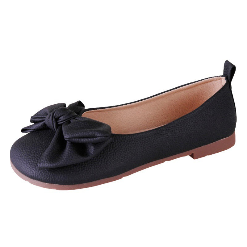 Plus Size Women's Shoes Bow Pumps Flat Gommino Soft Bottom Loafers