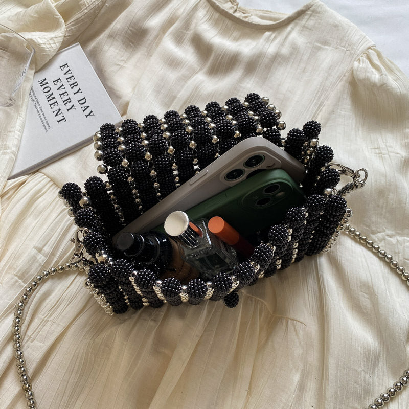 Portable Beaded Weave Pearl Bag - GlamzLife