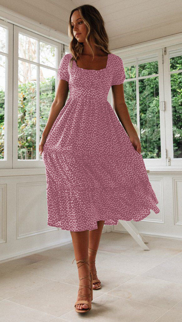 Puff Sleeve Floral Dress - GlamzLife
