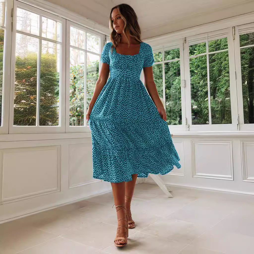 Puff Sleeve Floral Dress - GlamzLife