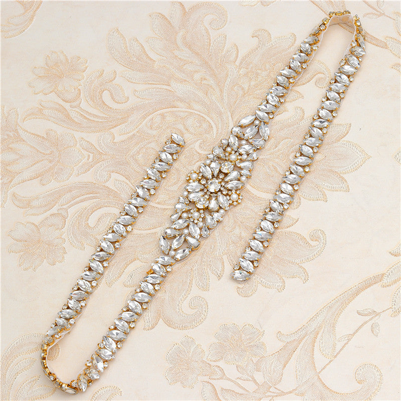 Rhinestone Applique Wedding Dress Waist Jewelry | GlamzLife