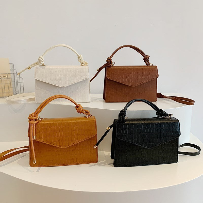 Solid Color Casual Retro Crossbody Portable Shoulder Bag - GlamzLife