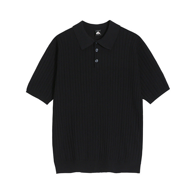 High-grade Lapel Knitted T-shirt - GlamzLife