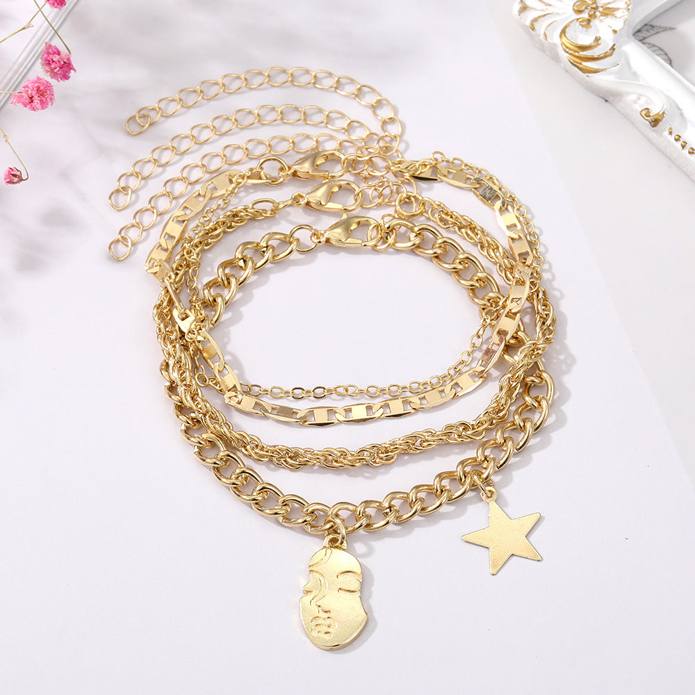 Retro Five-pointed Star Bracelet Four-piece Set | GlamzLife