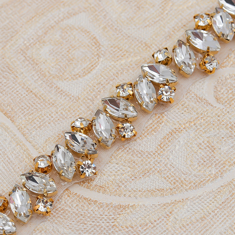 Rhinestone Applique Wedding Dress Waist Jewelry | GlamzLife