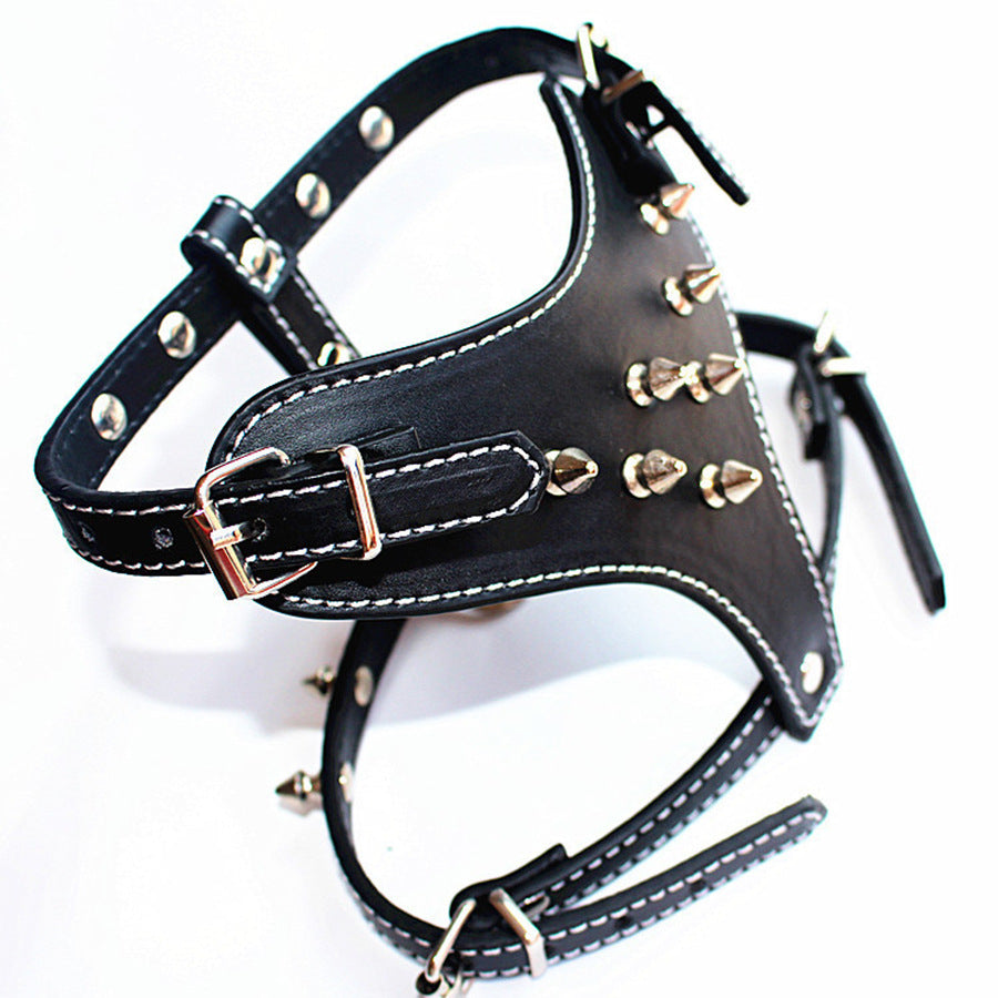 Spiked Studded Leather Puppy Dog Harness - GlamzLife
