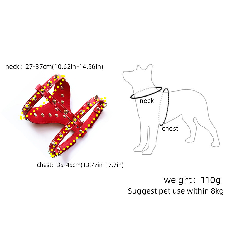 Spiked Studded Leather Puppy Dog Harness - GlamzLife