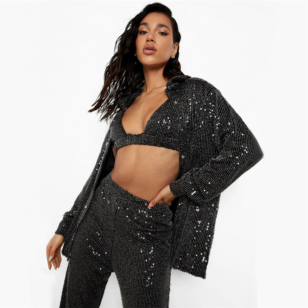 Sequined Glimmer & Grace Three-Piece Set - GlamzLife