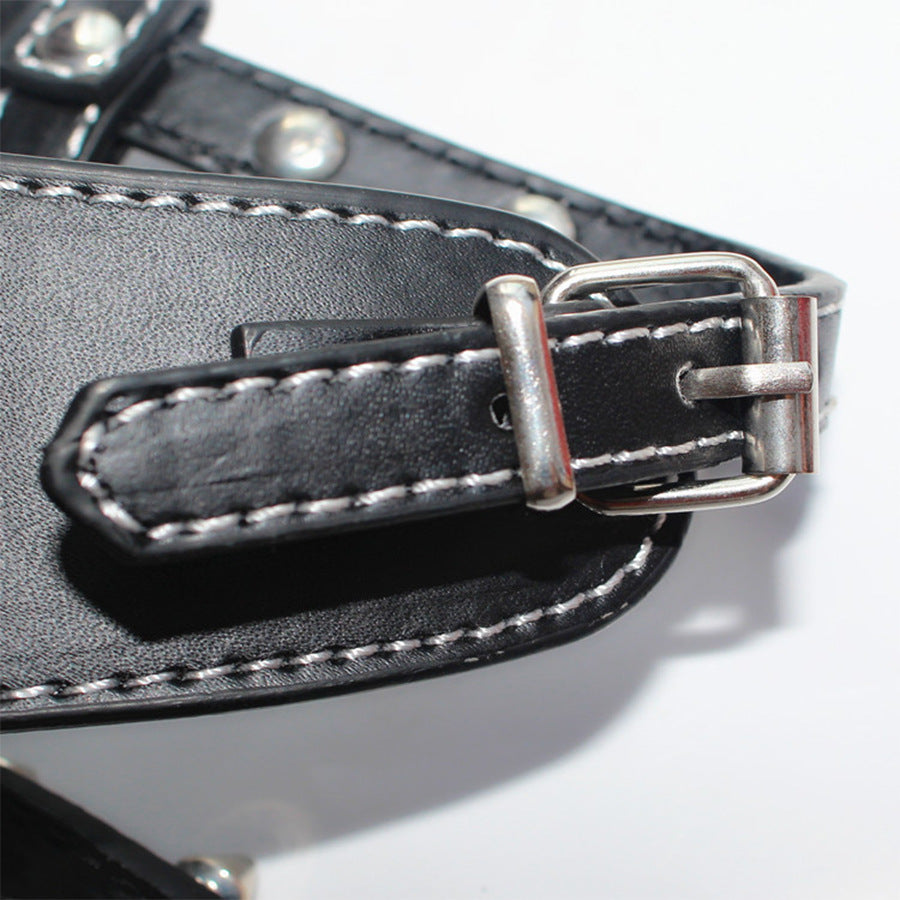 Spiked Studded Leather Puppy Dog Harness - GlamzLife