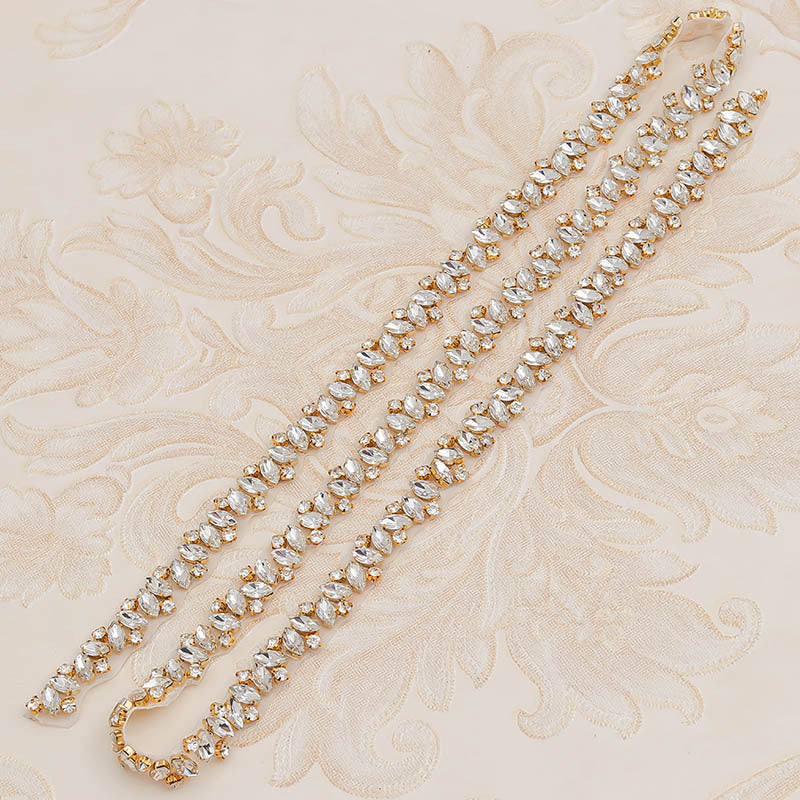 Rhinestone Applique Wedding Dress Waist Jewelry | GlamzLife