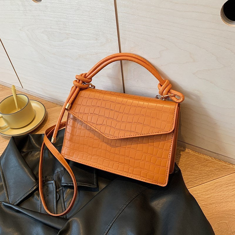 Solid Color Casual Retro Crossbody Portable Shoulder Bag - GlamzLife