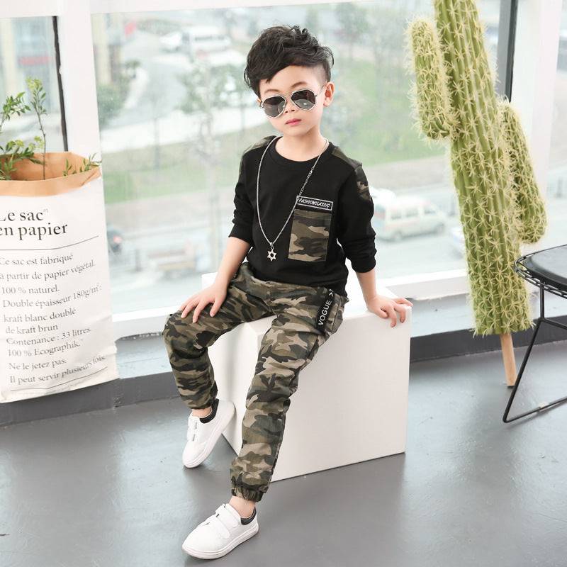 Camouflage Long Sleeve Kids Suit | GlamzLife