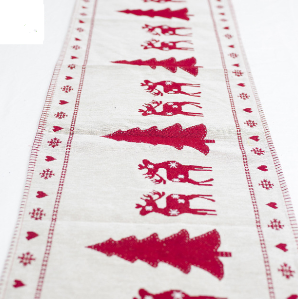 Christmas Elk Snowman Print Table Runner | GlamzLife