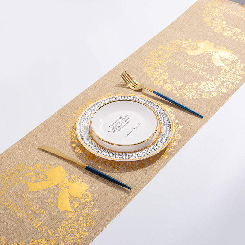Christmas Elk Snowman Print Table Runner | GlamzLife