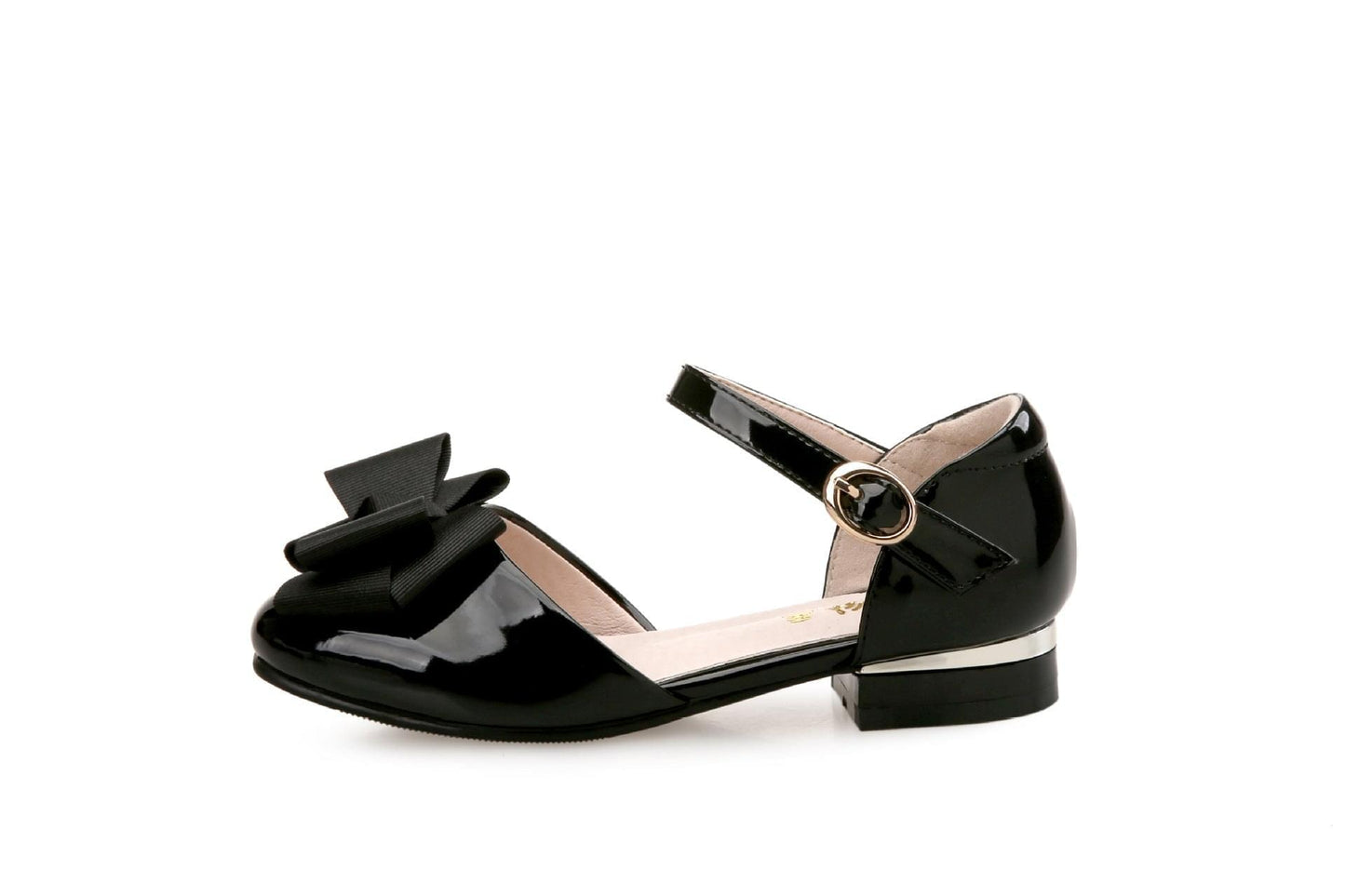 Girl's Hollow Velcro Patent Leather Sandal | GlamzLife