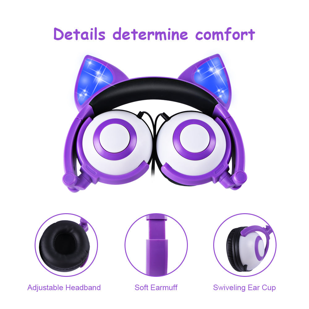 LED flashing cat ear headphones | GlamzLife