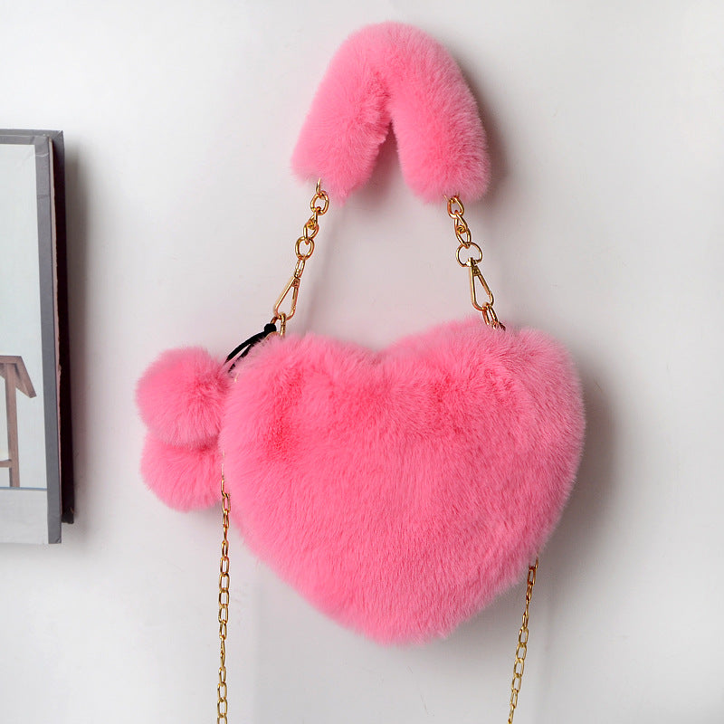 Love Bags Soft Plush Handbags Women Valentine's Day Party Bag | GlamzLife