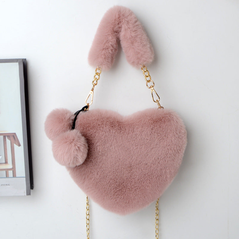 Love Bags Soft Plush Handbags Women Valentine's Day Party Bag | GlamzLife