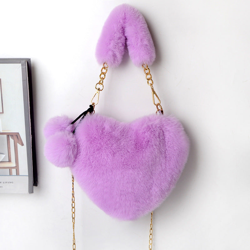 Love Bags Soft Plush Handbags Women Valentine's Day Party Bag | GlamzLife