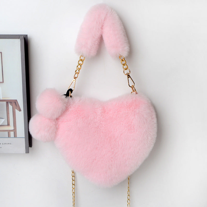 Love Bags Soft Plush Handbags Women Valentine's Day Party Bag | GlamzLife