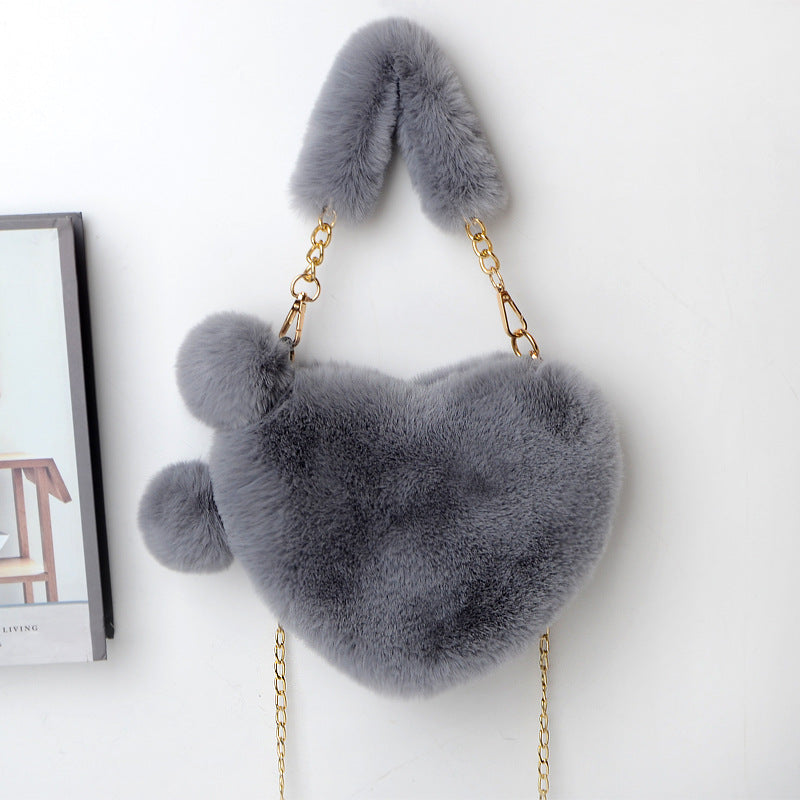 Love Bags Soft Plush Handbags Women Valentine's Day Party Bag | GlamzLife