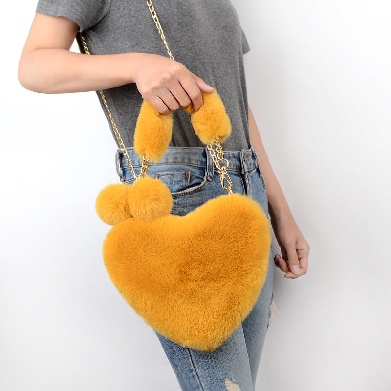 Love Bags Soft Plush Handbags Women Valentine's Day Party Bag | GlamzLife