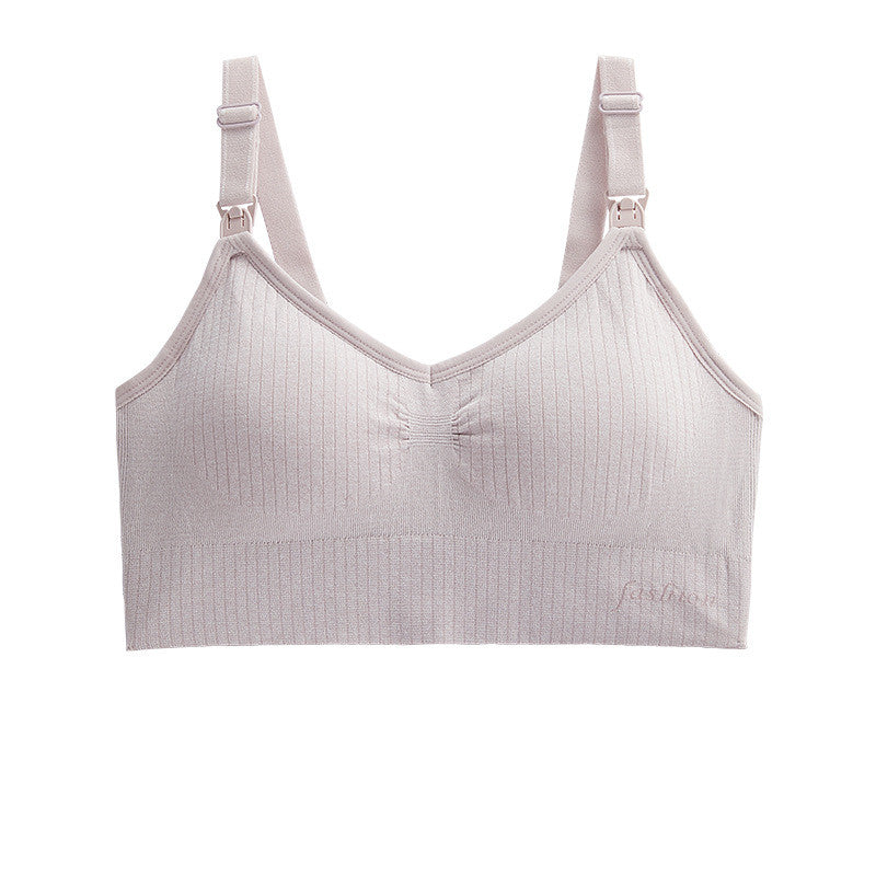 Seamless Comfy Breastfeeding Bra | Lotus Color | GlamzLife