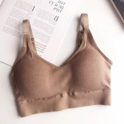 Shoulder Straps Padded Push Up Bra | Khaki One size | GlamzLife