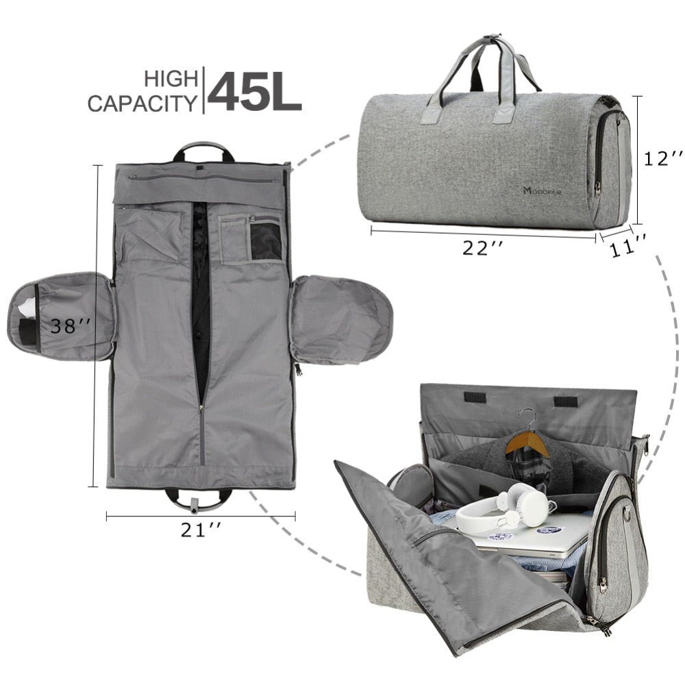 Travel Garment Bag with Shoulder Strap Duffel Bag Carry on Hanging Suitcase Clothing Business Bag Multiple Pockets | GlamzLife