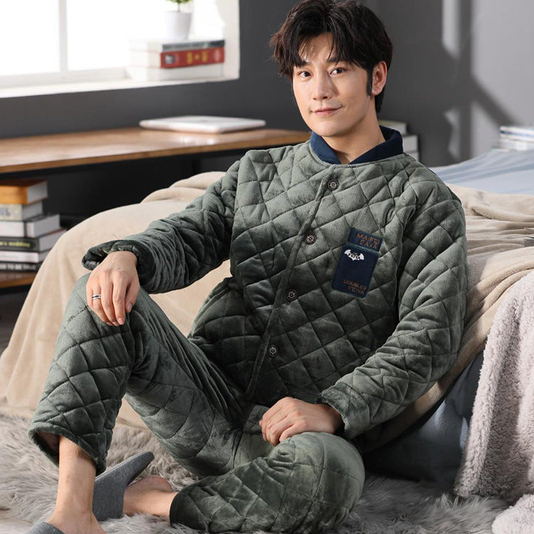 Winter Thick Men's Shirt With Pajama Set | GlamzLife
