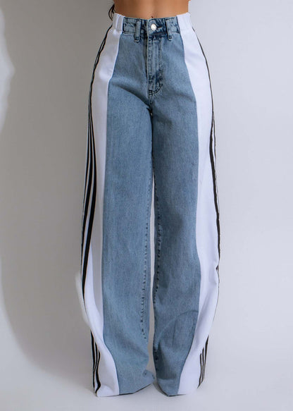 High Waist Straight Leg Denim Pants - GlamzLife
