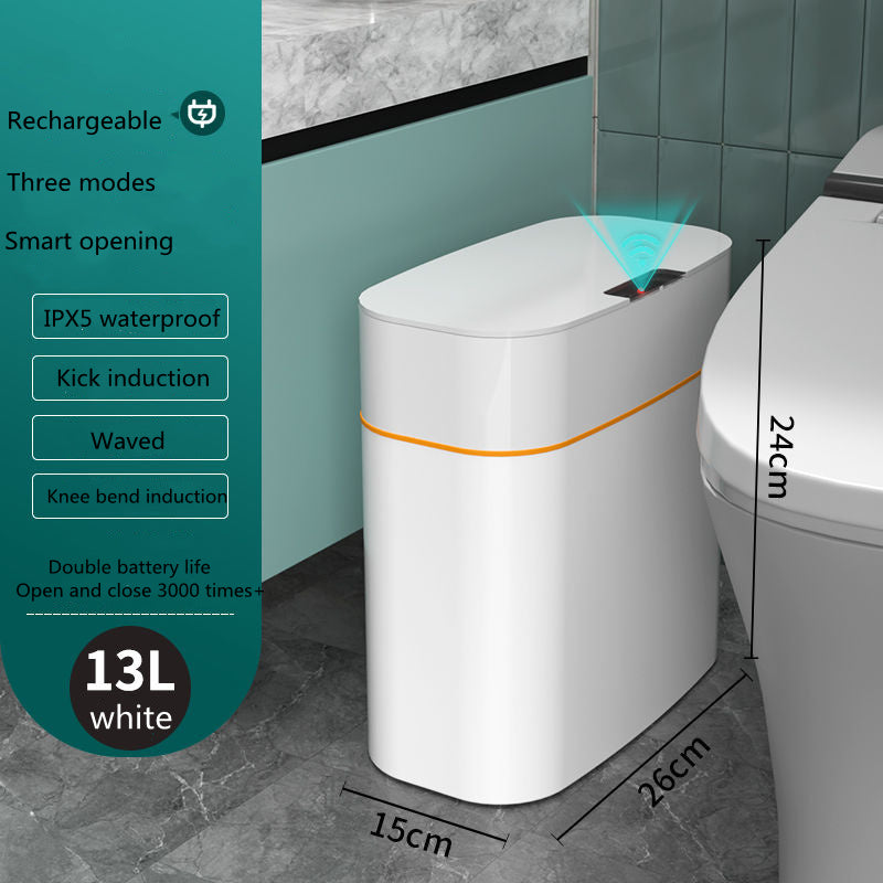 GlamzLife Smart Trash Can with Lid - Automatic Induction, Waterproof